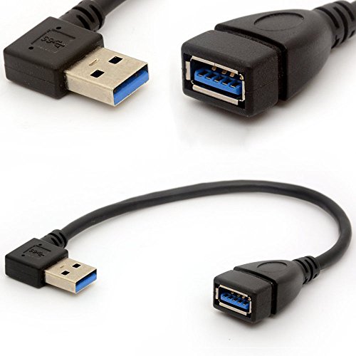 USB 3.0 Extension Cable Angle 90 Degree Adapter Type A Male To Female High Speed Connection, Super fast 5Gbps Data Transfer Sync Charger lead (LEFT)