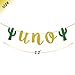 Fiesta First Birthday Smash Cake Kit Gold Glitter UNO Highchair Banner with UNO Cake Topper For Fiesta Cactus Taco Party Supplies Decorations