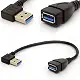 USB 3.0 Extension Cable Angle 90 Degree Adapter Type A Male To Female High Speed Connection, Super fast 5Gbps Data Transfer Sync Charger lead (RIGHT)