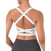 Women's Strappy Sports Bra Criss Cross Back Crop Tank Top Padded Fitness Workout Tops Longline Yoga Bras
