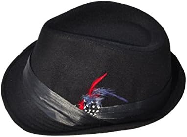Mens Scala Zoot Suit Fedora Hat Wool Dress Tuxedo Prom Godfather Black