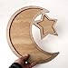 Rustic Wooden Crescent Moon Srar Eid Ramadan Party Food Serving Tableware Dessert Pastry Tray Display Holder Decor Ornament