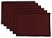 DII Washable Ribbed Cotton Placemat, Set of 6, Wine Red - Perfect for Fall, Dinner Parties, BBQs and Everyday Use