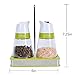 Vina Salt and Pepper Grinder Set with Matching Stand, Manual Salt and Pepper Shaker Mill, Adjustable Ceramic Grinding Mechanism - Free Garlic Roller As a Gift
