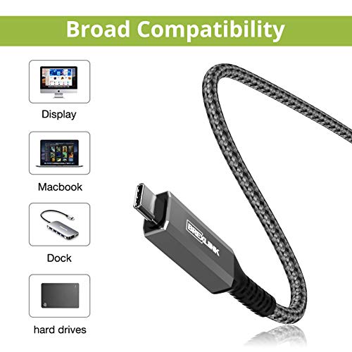 USB 4 Cable 5ft(USBC to USBC), BrexLink 40Gbps Data Transfer/ 100W 5A Charging/ 5K60Hz TypeC