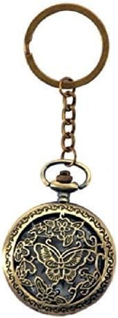 Bhakti Design 4.5 Cms Diameter Antique Butterfly Classic Vintage Quartz Pocket Watch Case for Boy's and Girl's