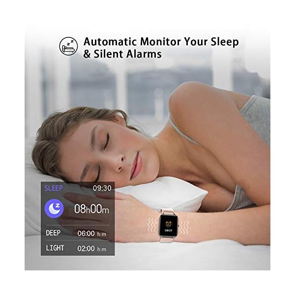 Popglory Smart Watch, 1.4'' HD Fitness Tracker with Blood Pressure, Heart Rate & Blood Oxygen Monitor, Smartwatch, Step…