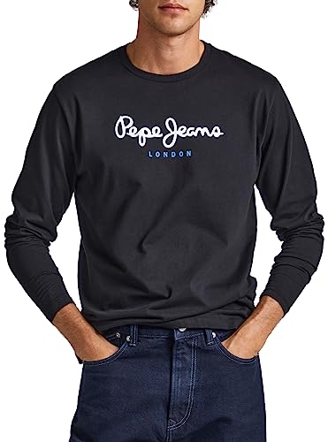 Herren Eggo Long T-Shirt, Schwarz, L