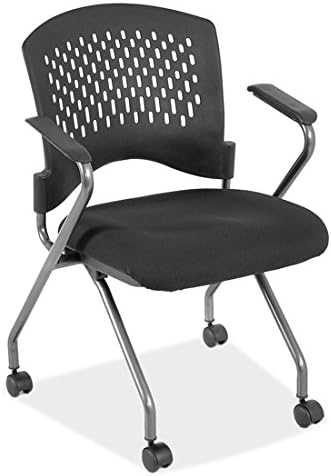 OfficeSource Nesting chair w/ Arms & casters, titanium gray frame (1 chair)