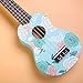 SanDona AK60F Soprano Basswood Ukulele,Children Musical Instruments, 21 Inch with Gig Bag for kids Students and Beginners, Blue and Flower