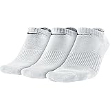 Nike Men's Cotton Cushion No Show Socks With Moisture Management (3 Pack) (XL (shoe size: 12-15), WHITE