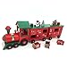 Christmas Wooden Advent Calendar Train with Hand Painted Patterns and 24 Drawers to Fill Candy or Small Gifts Christmas Tabletop Decoration 24 Inch (Traditional Christams-Large Train)