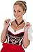 Dirndl Womens 3-Piece Longer-length Dirndl with Red Trailing Pattern