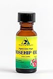 Rosehip Seed Oil Organic Unrefined Extra Virgin Cold Pressed Raw Premium Pure 0.5 oz in Glass Bottle