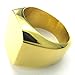 KONOV Mens Stainless Steel Ring, Signet, Size 11