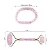 Jade Roller + Semi-Precious Gemstone Bracelet - Jade Roller For Face, Jade Roller Massager, Pink Jade Roller, Jade Facial Roller, 100% Natural Rose Jade Roller, Anti Aging Therapy By SelfyCare