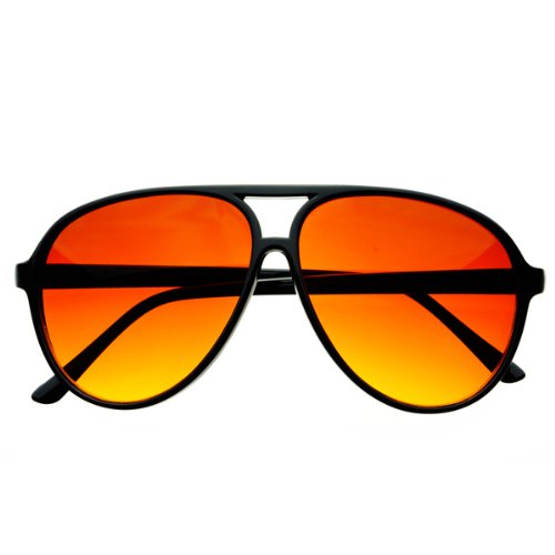 Blue Blocker Driving Orange Lens Retro Style Large Aviator Sunglasses