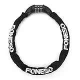 Bike Lock, Foneso Security Anti-theft Bicycle Chain Lock-No Keys Required- Open with Password- Black