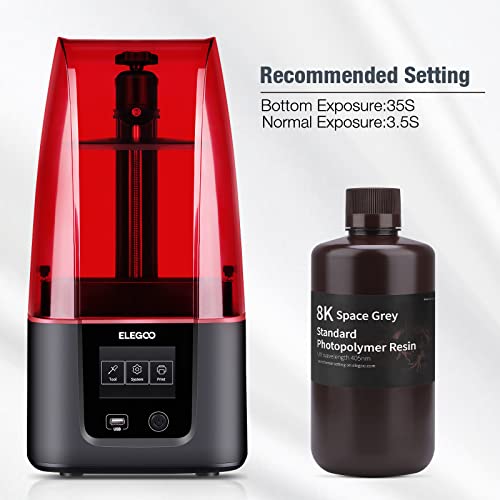 ELEGOO 8K 3D Printer Resin, Standard Photopolymer Resin 405nm UVCuring