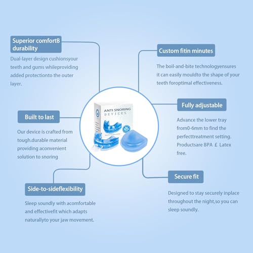 Anti Snoring Devices, Reusable Adjustable Mouth Type Silicone Anti-Snoring Device, Guard Adjustable, Devices Suitable For All Shapes.