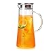 Stylish Glass Pitcher 51 oz / 1500 ml with Stainless Steel Infuser Lid and Spout - Handmade Iced Tea Maker for Hot Cold Water, Milk, Juice, Coffee or other Beverage