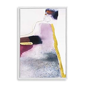 Framed Canvas Home Artwork Decoration Golden Abstract Art Canvas Wall Art for Living Room, Bedroom - 16x24 inches