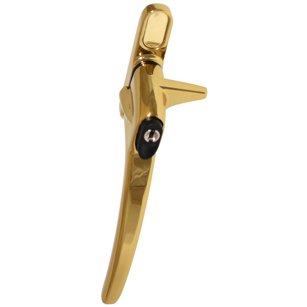 ERA Charisma Inline Cockspur Locking Espag Handle - 21mm LH Locking Polished Gold