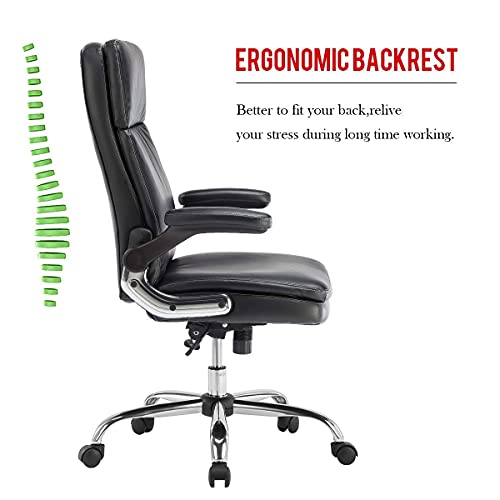 SP Executive Office Chair High Back PU Leather Desk Chair with Flipup
