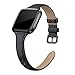 SWEES Genuine Leather Bands Compatible with Fitbit Versa, Slim Thin Replacement Strap for Women (5.5