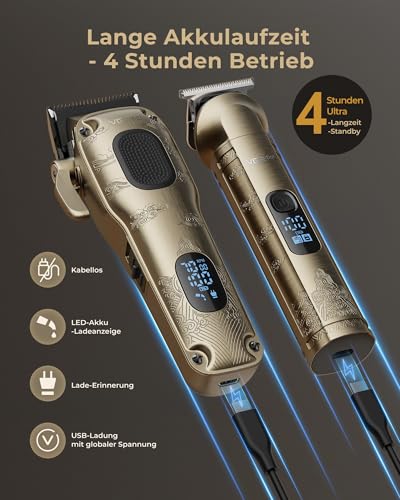 VGRPRO Hair Trimmer for Men, Professional, Wireless Hair Trimmer Professional for Hair Trimmer, Men's Hair Trimmer and Trimmer Set, Electric Trimmer Men with Package Box (Gloden)