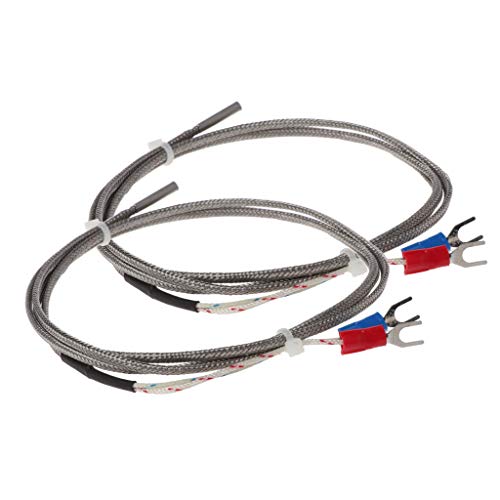 JUNESUN 2Pcs 1m K-Type 0 to 600 Degree Thermocouple Temperature Controller Sensor Probe 3x15x1000 - Thumbnail 2