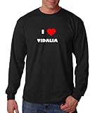 I Love Vidalia Ga City Country Long Sleeve T-Shirt Tee Top Black S