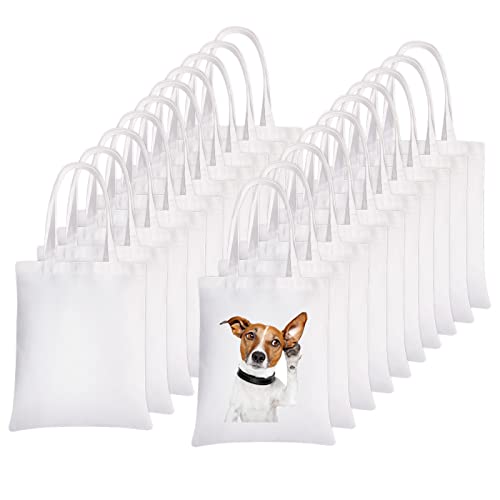 20 Pieces Sublimation Canvas Tote Bags Blank Tote Bags Screen