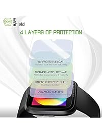 Fitbit Versa Protector de visualización (paquete de 6), iQ escudo Liquidskin cobertura completa Protector de visualización para Fitbit Versa HD transparente antiburbujas película