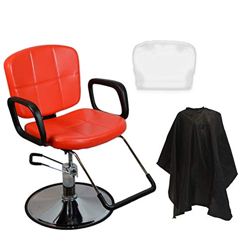 LCL Beauty Red Reclining Hydraulic All Purpose Cutting & Shampoo Barber Salon Chair