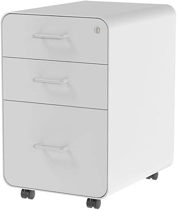 Amazon Com Monoprice Round Corner 3 Drawer File Cabinet White