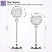 Manvi Silver Crystal Candle Holders Set of 2 for Table, Tall Tealight Candlestick Holder for Wedding Kitchen Dinner Coffee Table Decorative Centerpieces Christmas Thanksgiving Gifts