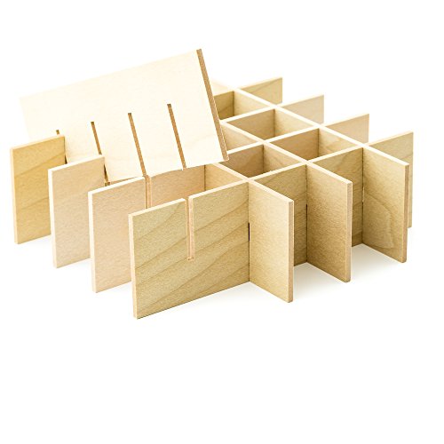 Wood Dividers - Organize Drawers & More - Convert Aroma Outfitters Essential Oil Box. Wooden Divider Holds 25 15ml Bottles - Thumbnail 3