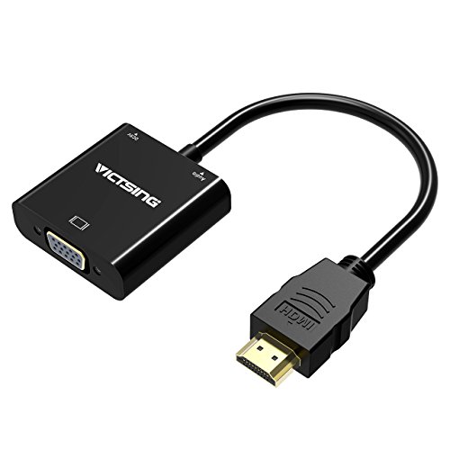 VicTsing Gold-Plated 1080P Active HDMI to VGA Adapter Video Converter with Micro USB and 3.5mm Audio Port Cable for PC/Laptop/DVD