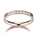 ADAIER Women 2mm Luxury Titanium Stainless Steel Cubic Zirconia CZ Inlay Rose Gold Ring Wedding Engagement Band Size 5-8 (SZZ-27) (rose gold, Size 7)