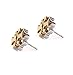 Tory Burch Logo Flower Two-Tone Stud Earrings, Gold / Silver