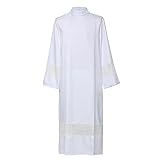 COSDREAMER Catholic Priest Alb Pleated Cross Pulpit