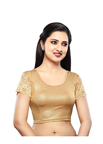 Saris and Things Gold Shimmer Strechable Ready-made Saree Blouse Choli