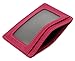 DEEZOMO RFID Blocking Genuine Leather Credit Card Holder Front Pocket Wallet With ID Card Window - Rose