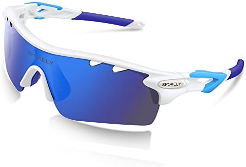 Sports Sunglasses Polarized Glasses For Women Man Cycling Running Fishing Golf Outdoor TR 90 Unbreakable Frame(White&amp;blue)