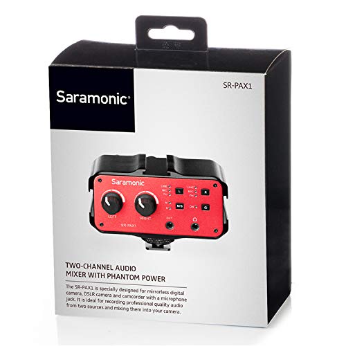 DSLR Preamp, Audio Mixer, Saramonic PAX1 2Channel Microphone Adapter