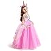 TTYAOVO Girls Unicorn Party Princess Long Dress Size (130) 5-6 Years Pink