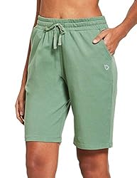 BALEAF Women's Shorts 10" Bermuda Long Running