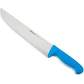 Arcos Range Butcher Knife 12 inch Nitrum Stainless Steel. Steak Knife. Polypropylene Blue Handle. Color Identification System for Prolonged and Heavy Use. Series 2900. Color Blue.