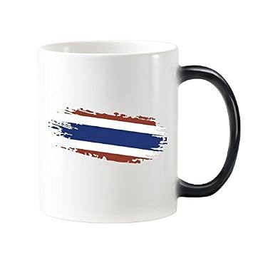 Thailand Map With Black Ribbon And Thai Flag On Edge Of